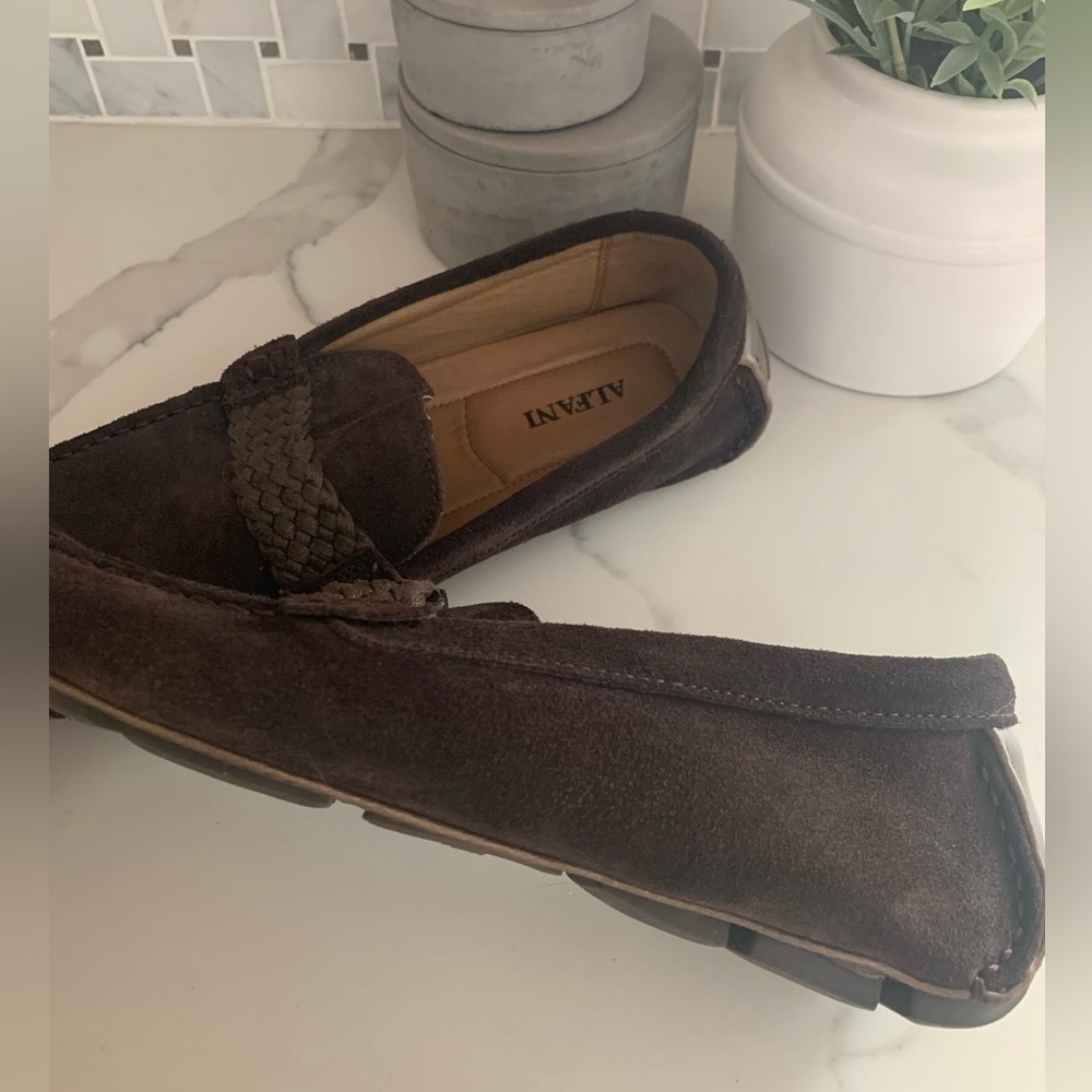 Alfani Men's Dark Brown Suede Slip-Ons - Picture 2 of 4